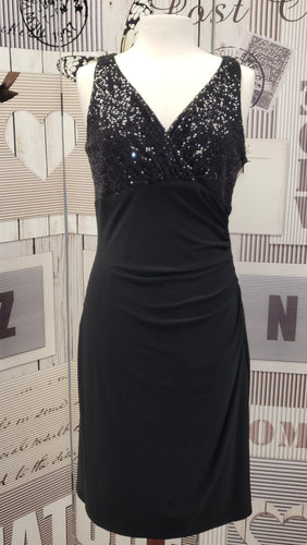 CU003 Ralf Lauren Black Sequin Dress