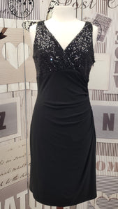 CU003 Ralf Lauren Black Sequin Dress