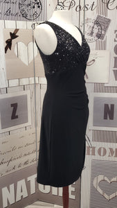 CU003 Ralf Lauren Black Sequin Dress
