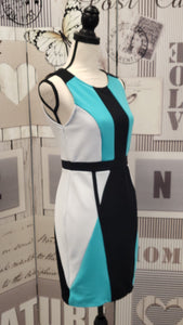 CU005 Tri-Color RubyRex Geometric Dress