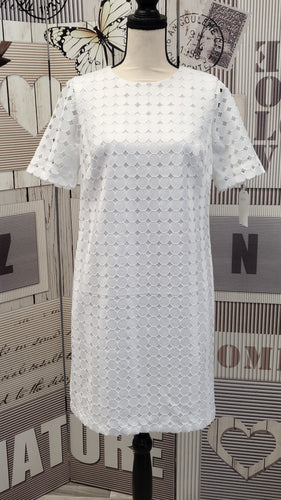 CU008 White Banana Republic Circle Cutout Dress