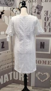 CU008 White Banana Republic Circle Cutout Dress