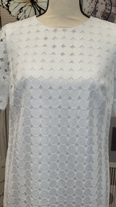 CU008 White Banana Republic Circle Cutout Dress