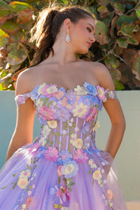 6124 Amelia Floral Lilac Dress