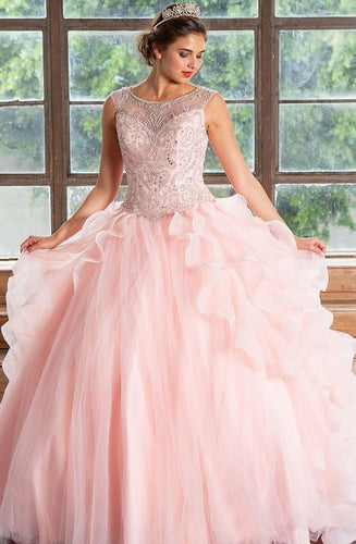 KY79288 Calla Quinceanera Dress with Ruffle Skirt