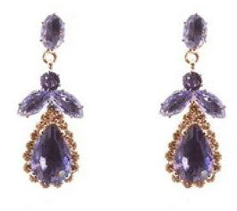 TR-10829 Earrings: Purple Cubic Zircon