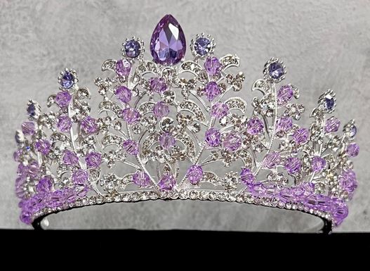 TR-0949 Calla Tiara: Lilac Silver