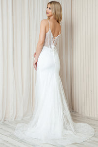 BZ015 Amelia Floral White Sequin Dress
