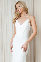 Load image into Gallery viewer, BZ015 Amelia Floral White Sequin Dress