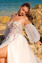 Load image into Gallery viewer, SU070 Amelia Floral Sheer White Dress