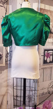 Load image into Gallery viewer, GUD021 Green Satin Bolero  - Half Sleeves with Flower