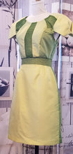 Load image into Gallery viewer, GUD038 Tri-Color Green with Broad Shoulder Cocktail Dress