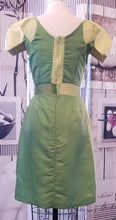 Load image into Gallery viewer, GUD038 Tri-Color Green with Broad Shoulder Cocktail Dress