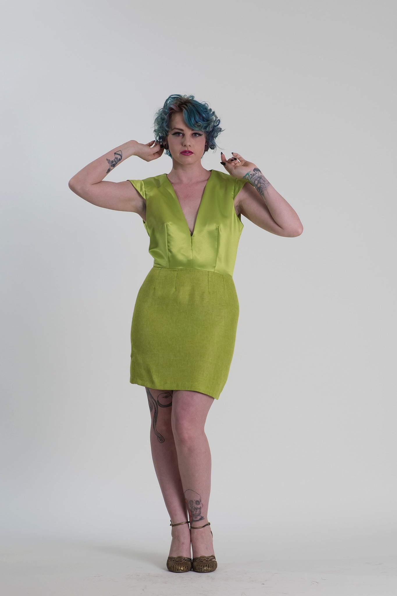 GUD026 Lime Green Cocktail Dress GUDARA Fashion GUD026 Lime Green Cocktail Dress GUDARA Fashion
